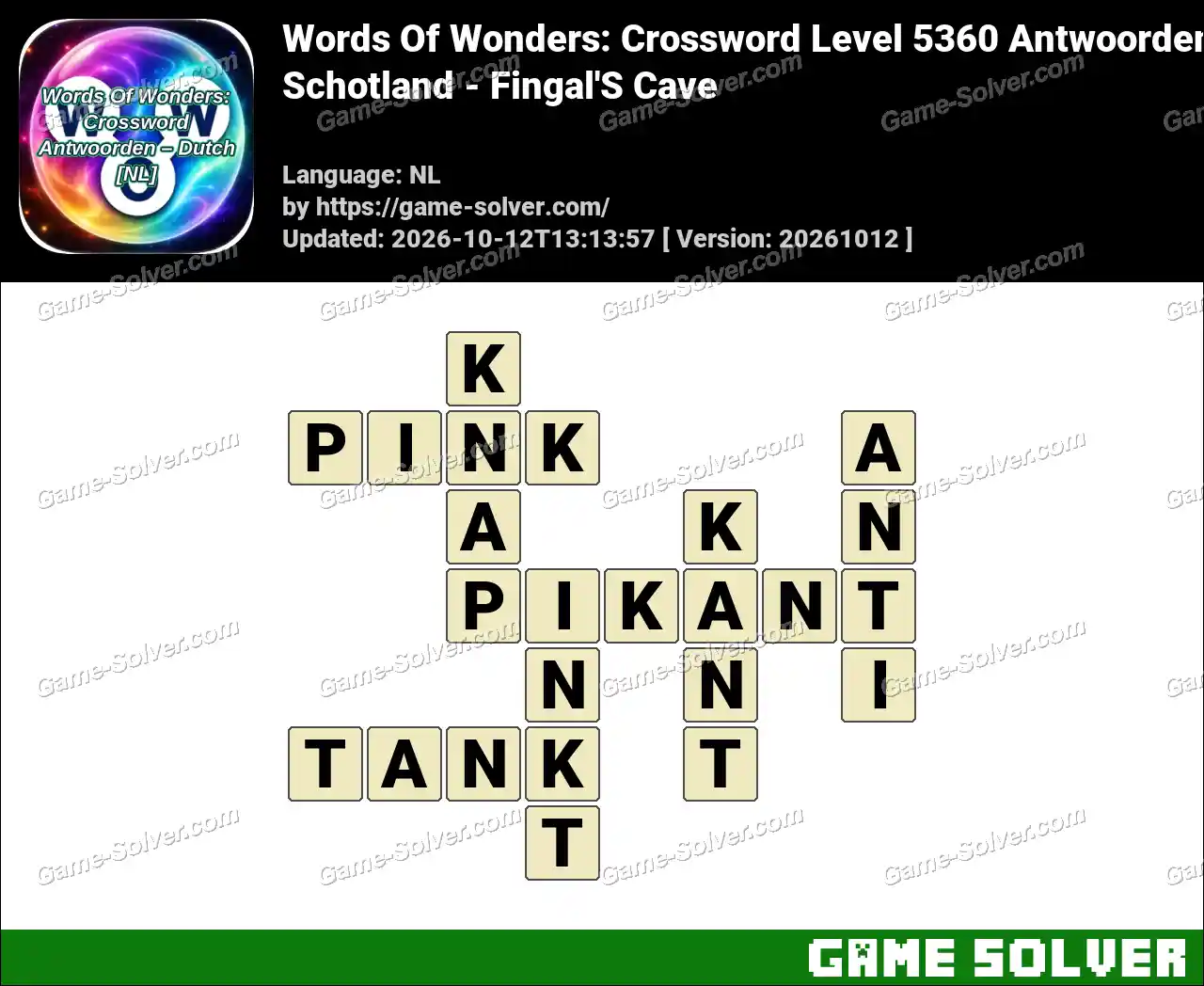 Words Of Wonders: Crossword Level 5360 Antwoorden – Schotland – Fingal’S Cave